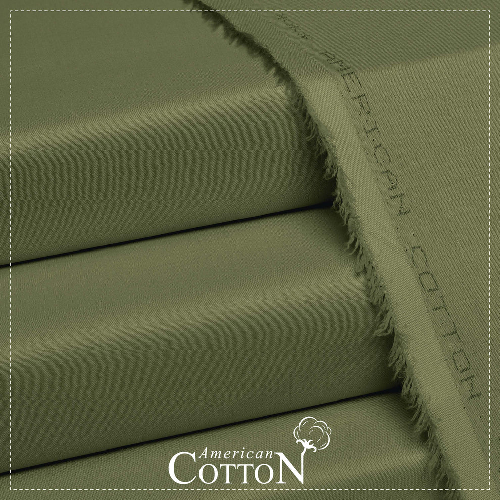 American Cotton olive - Unstitched Men's Wear
