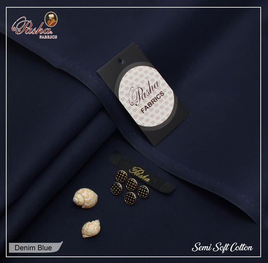 Pasha Silver Cotton - Denim Blue