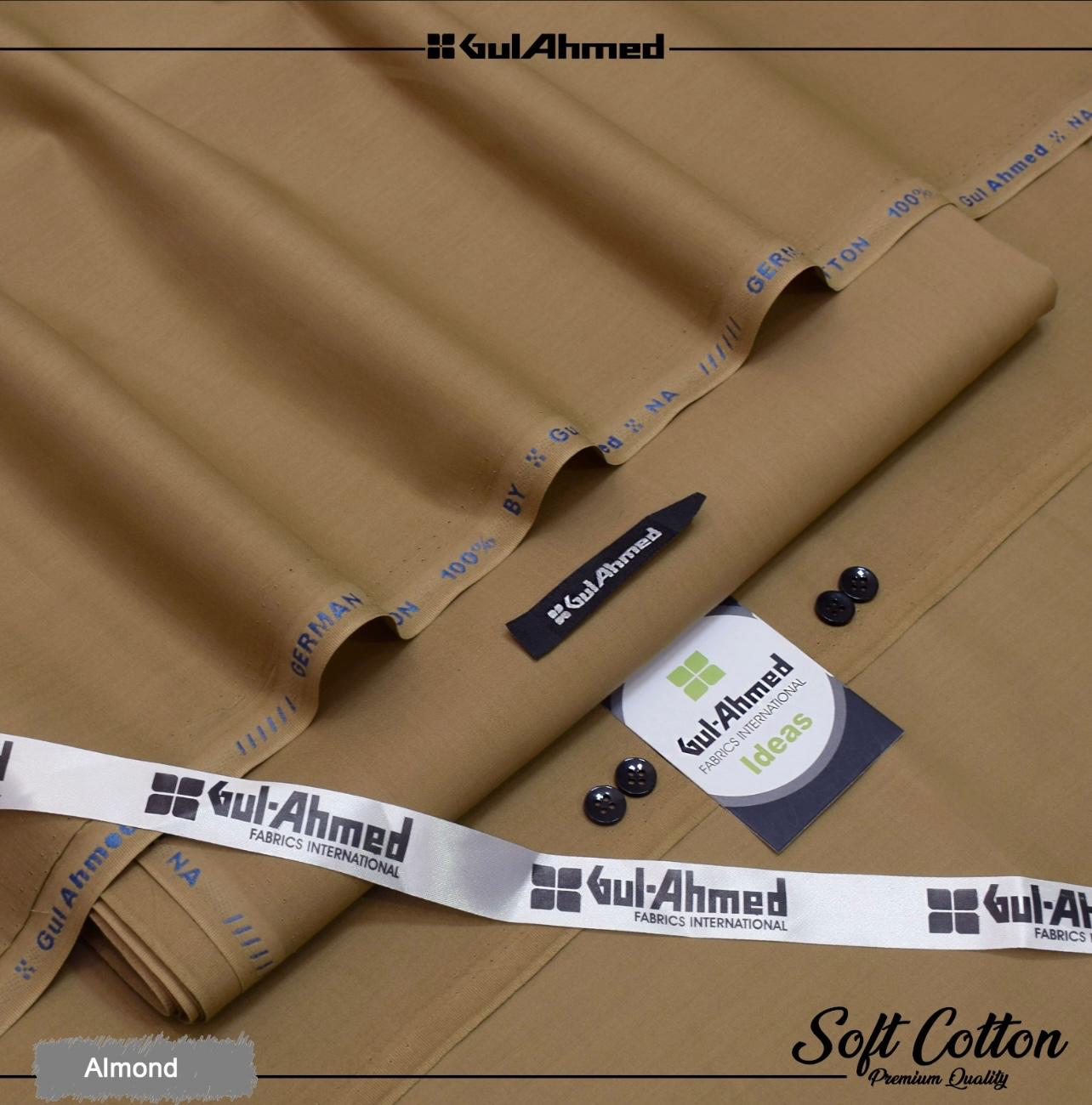 Gul Ahmed 100%Cotton-Brown-Unstitched Men's Wear | Best For Summer