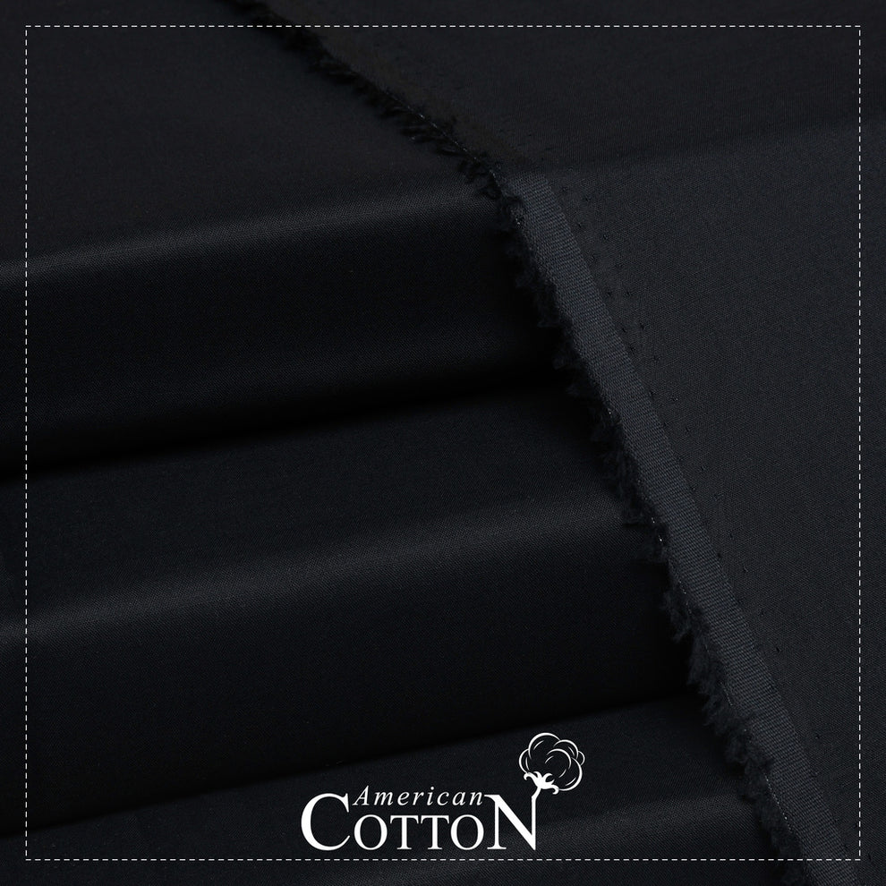 American Cotton Black - Unstitched Men's Wear