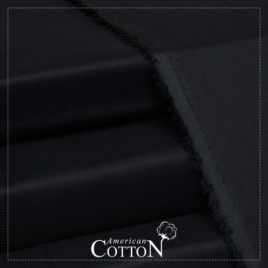 American Cotton Black - Unstitched Men's Wear