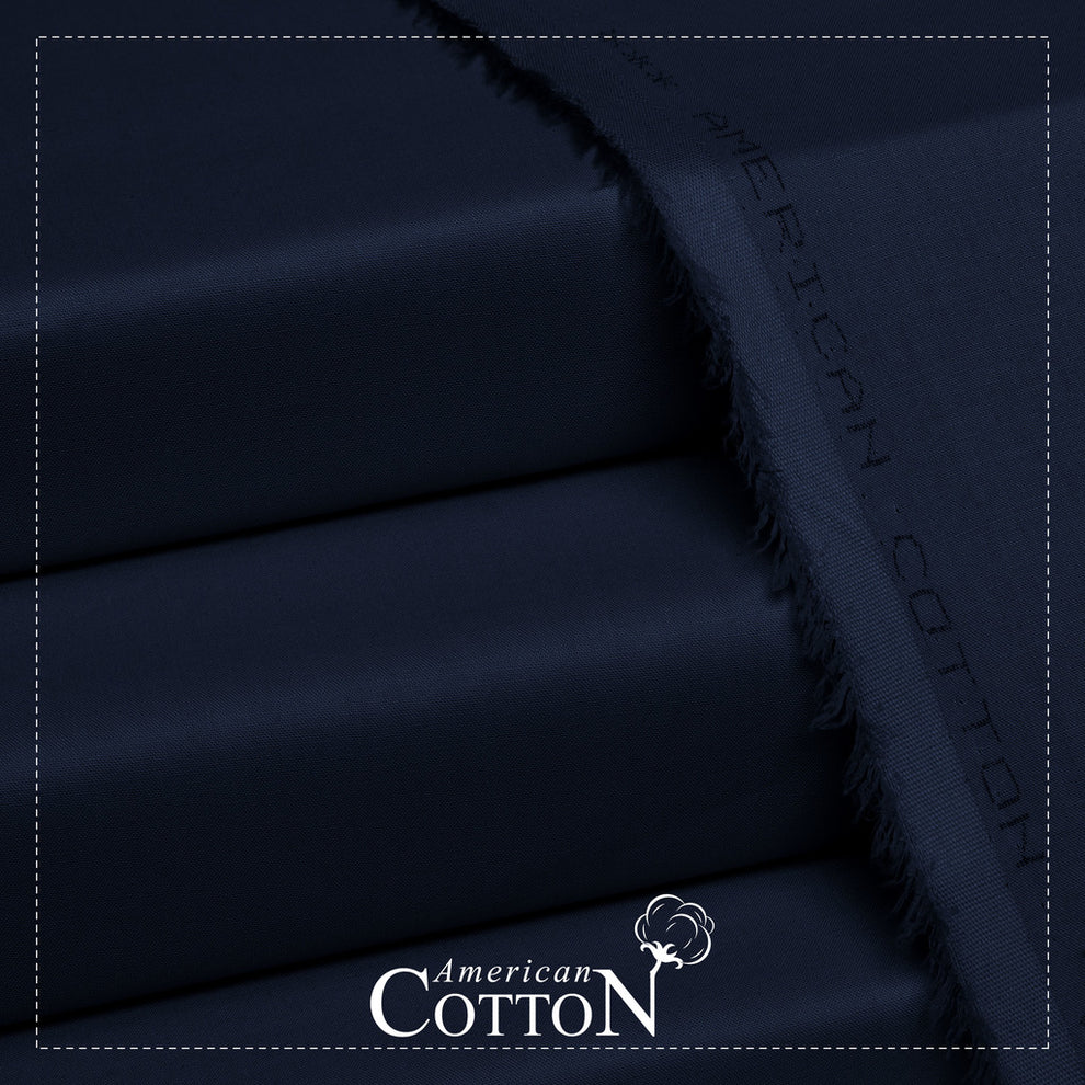 American Cotton Navy Blue - Unstitched Men's Wear