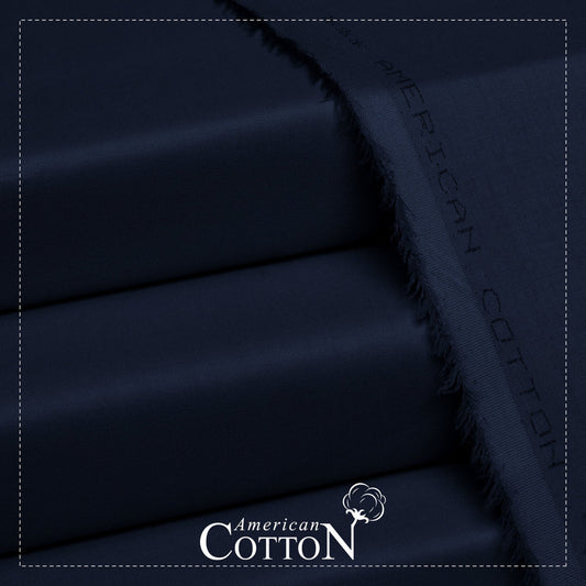 American Cotton Navy Blue - Unstitched Men's Wear