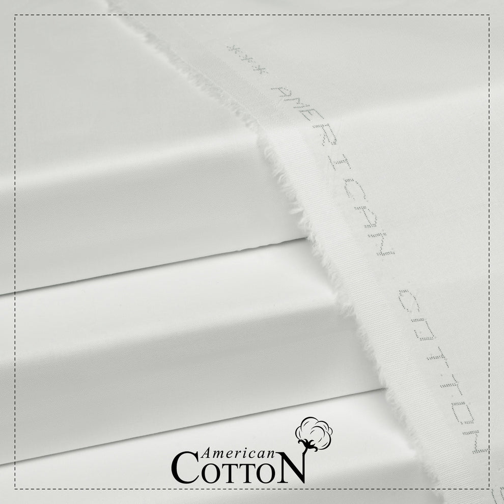 American Cotton White - Unstitched Men's Wear