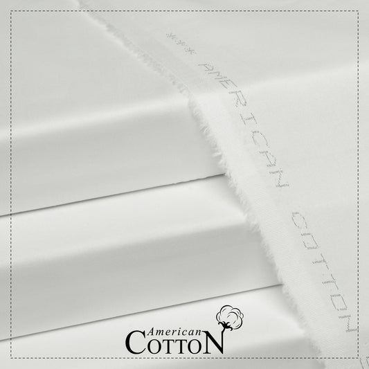 American Cotton White - Unstitched Men's Wear