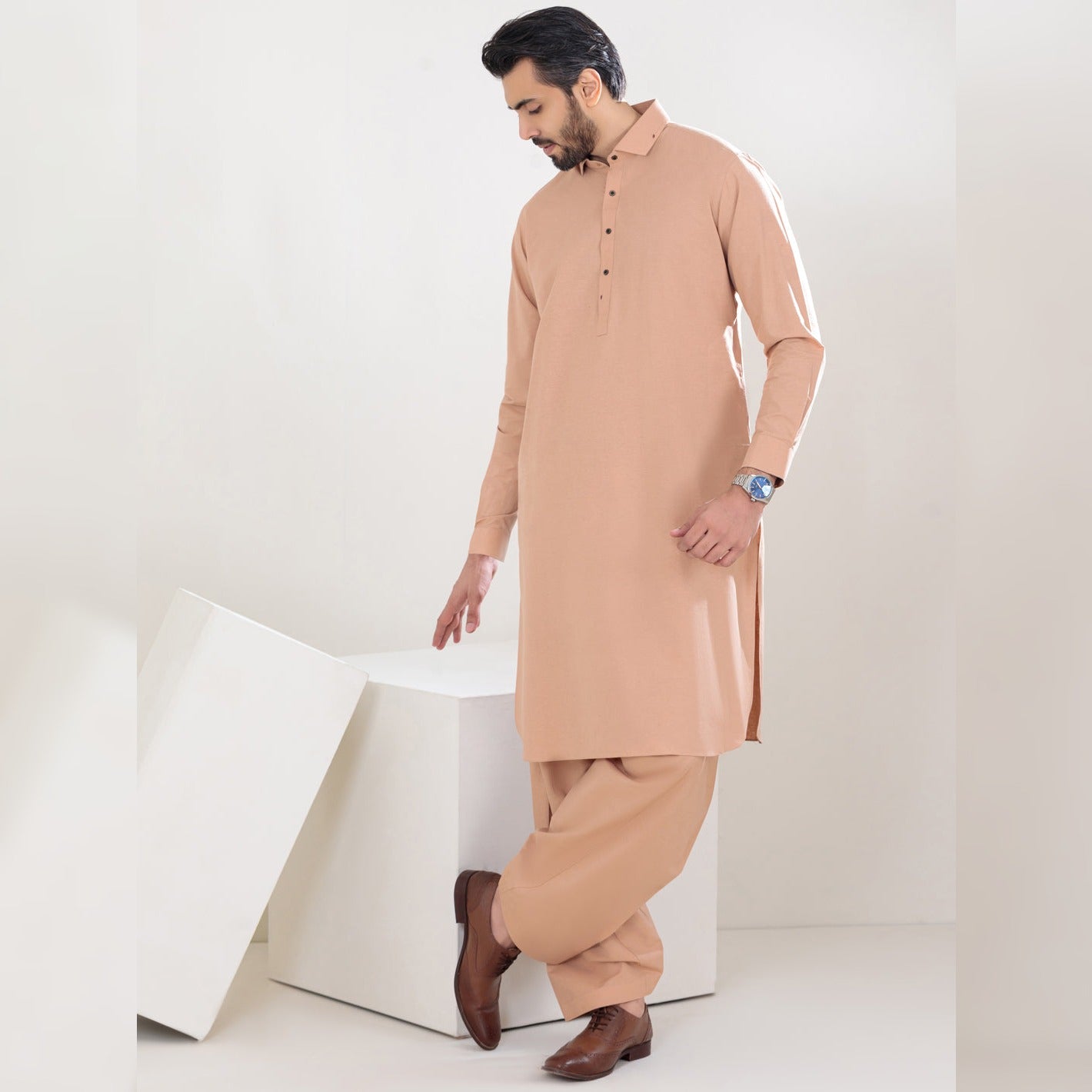 Phantom blended Peach-Unstitched Men's Wash & Wear