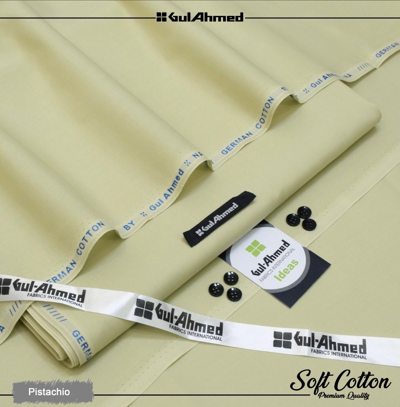 Gul Ahmed 100%Cotton-Pistachio-Unstitched Men's Wear | Best For Summer