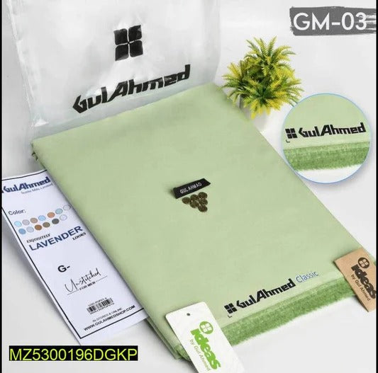 Gul Ahmed 100%Cotton-Light Pistachio-Unstitched Men's Wear | Best For Summer