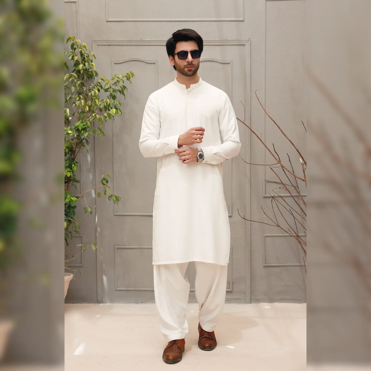 Phantom blended Off White-Unstitched Men's Wash & Wear