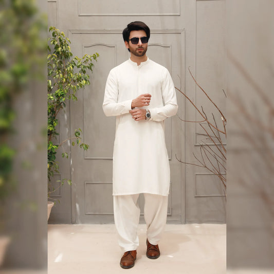 Phantom blended Off White-Unstitched Men's Wash & Wear