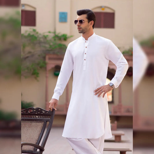 Phantom blended White-Unstitched Men's Wash & Wear